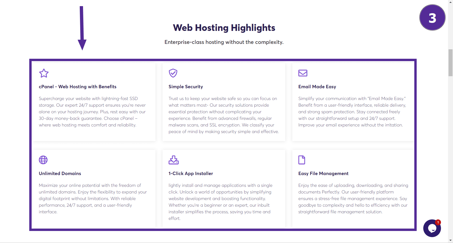 features of webhosting