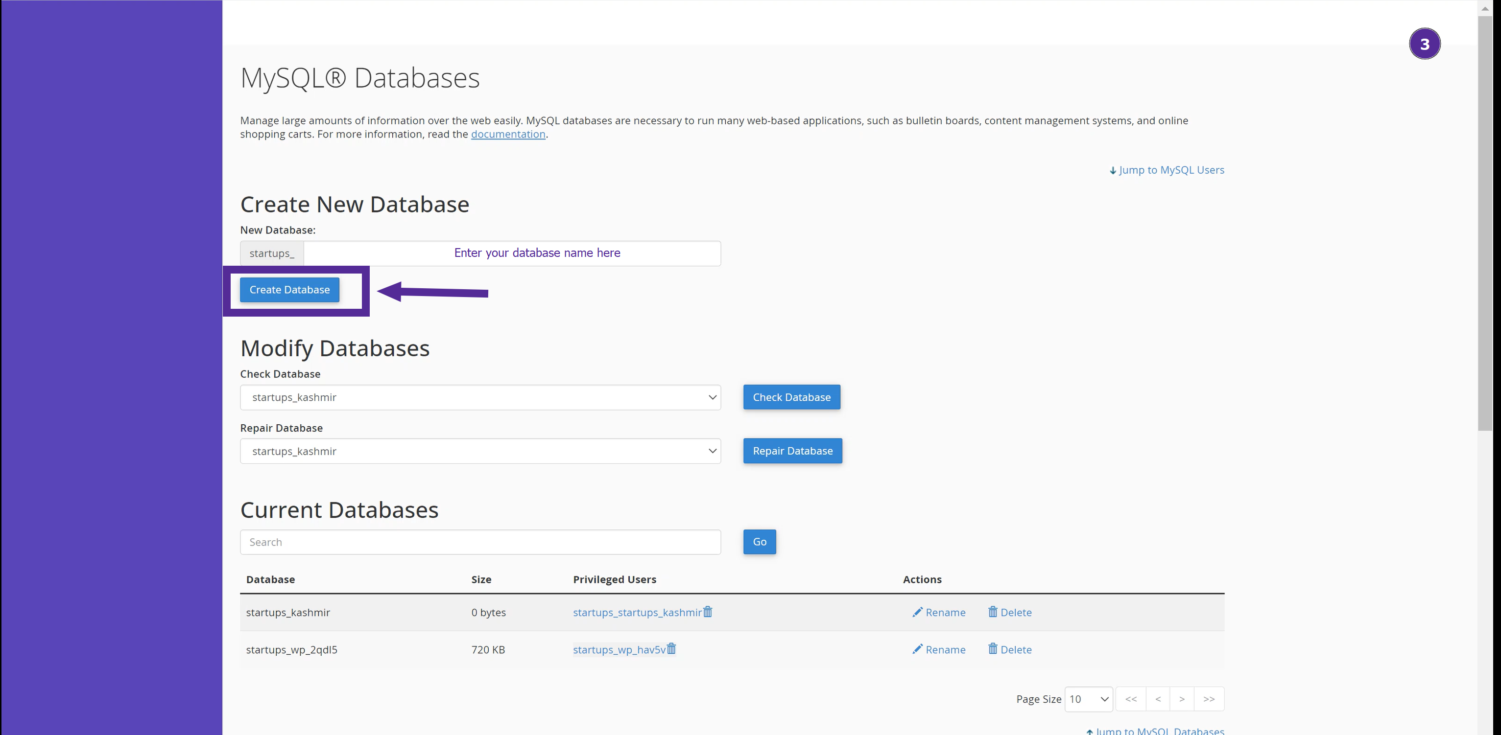 Create a New Database